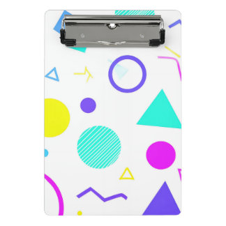 Retro 80s Memphis Geometric Pattern Mini Clipboard