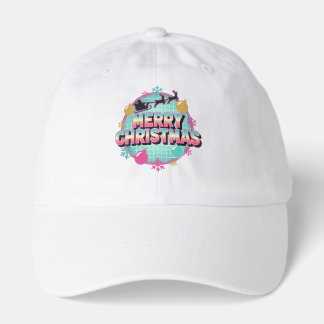 Retro 80s Merry Christmas Graphic Hat