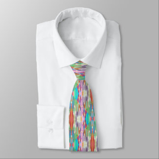 Retro 80s Miami Pastel Kaleidoscope Print Neck Tie