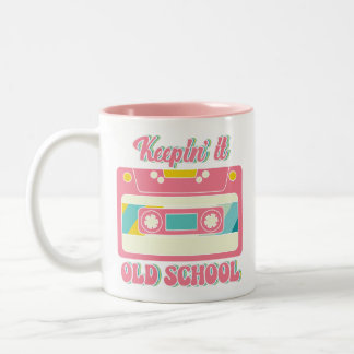 Retro 80s Mix Tape Cassette Vintage Nostalgia Two-Tone Coffee Mug