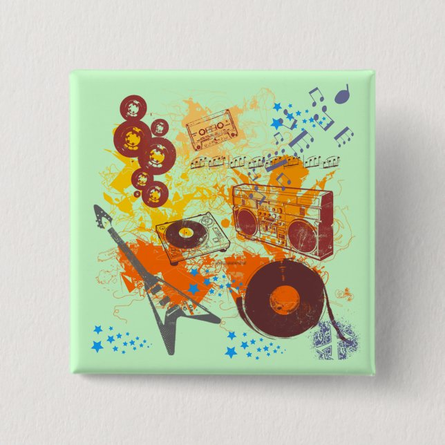 Retro 80's Music Button (Front)
