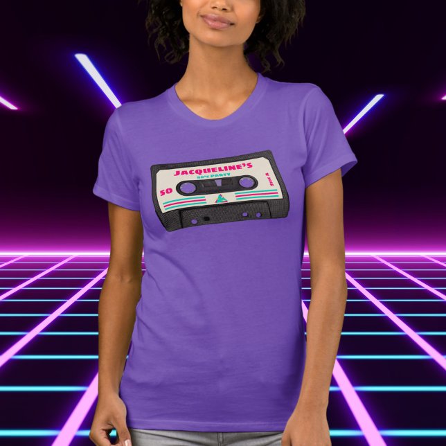 Retro 80s Music Mix Tape 50th Birthday Party  T-Shirt (Creator Uploaded)