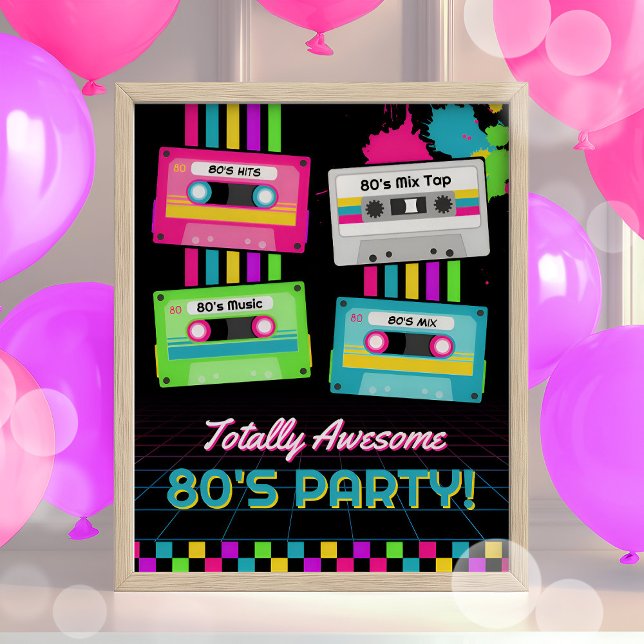 Retro 80's Music Party Sign (Creator Uploaded)