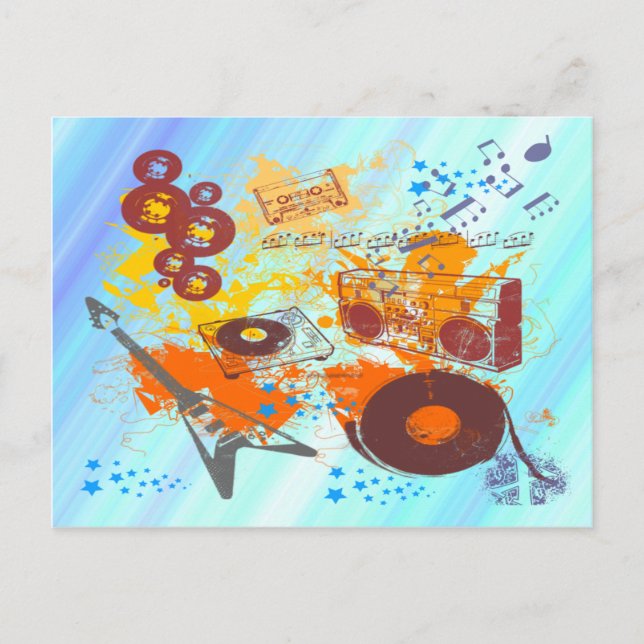 Retro 80's Music Postcard (Front)