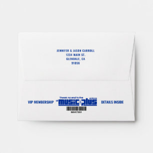 Retro 80s Music VIP Member 50th Birthday Invite Envelope
