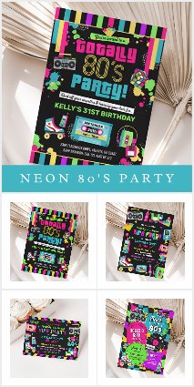 Retro 80s Neon Birthday Party collection
