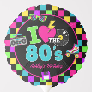 Retro 80s Neon Birthday Party Balloon