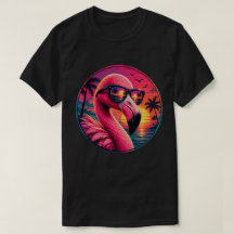Retro 80s Neon Flamingo Sunset Sunglasses
