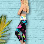 Retro 80s Neon Paint Splatter Colorful Abstract Capri Leggings<br><div class="desc">Show off your love for the 80s with this fun,  colorful retro paint splatter design created from my hand painted abstract art in bright hues of neon green,  pink,  and blue.</div>