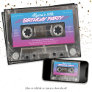 Retro 80s Neon Pink Blue Mixtape Cassette Party In Invitation