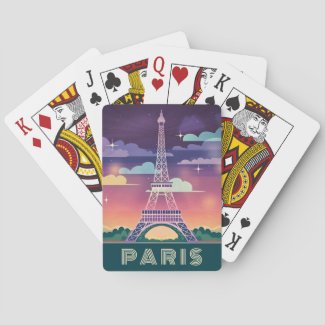 Retro 80s Neon Synthwave Eiffel Tower Paris France