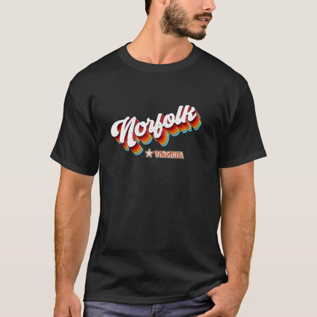 Retro 80s Norfolk Virginia Va T-Shirt (Front)