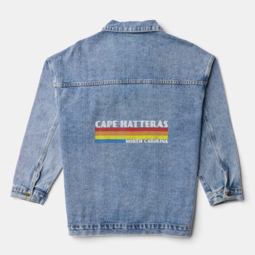 Retro 80s North Carolina NC Souvenir Cape Hatteras Denim Jacket