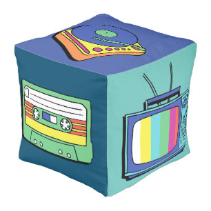 Retro 80s Nostalgic Perfect Vintage Home Decor Pouf
