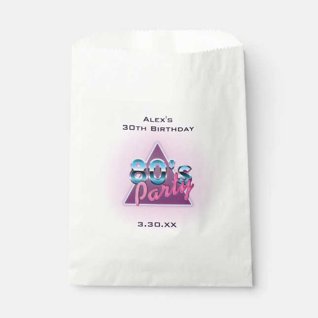 Retro 80's Party Favor Bags (Front)