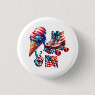 Retro 80's Patriot Flag Button