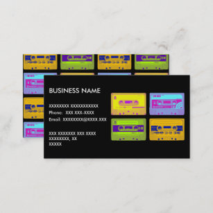 Retro 80s Pop Art Cassette Tapes Business Card