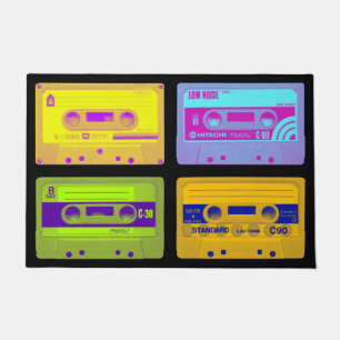 Retro 80s Pop Art Cassette Tapes Doormat
