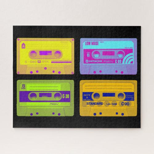 Retro 80s Pop Art Cassette Tapes Jigsaw Puzzle