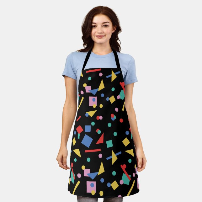 Retro 80s pop art geometric shapes apron (Worn)