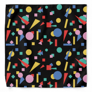 Retro 80s pop art geometric shapes bandana
