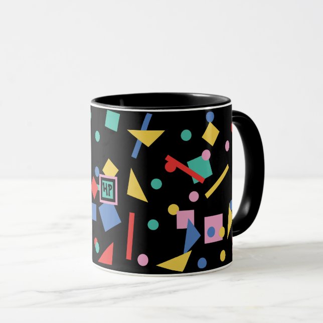 Retro 80s pop art geometric shapes mug (Front Right)