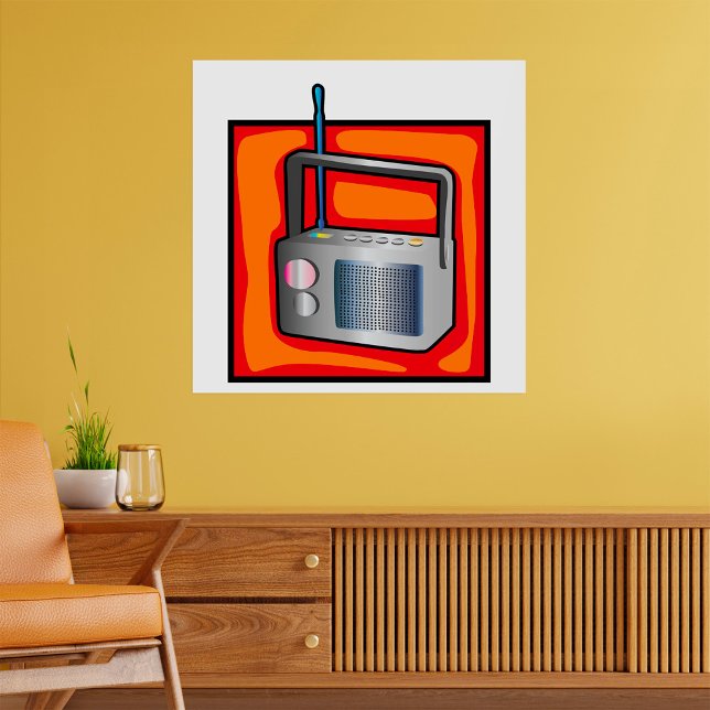 Retro 80s Pop Art Radio Vibrant Vintage Poster (Creator Uploaded)