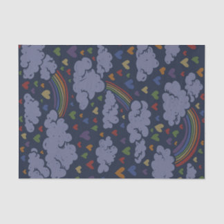 Retro 80s Rainbow Hearts Tissue Paper