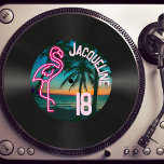 Retro 80s Record Neon Flamingo 18th Birthday Invitation<br><div class="desc">👉 Celebrate your birthday with this vintage themed faux vinyl record 18th birthday party invitation! This totally retro 80s design with a neon pink flamingo and tropical sunset will certainly put a smile on your face! - Simply click to personalize this design 🔥 My promises - This is unique -...</div>