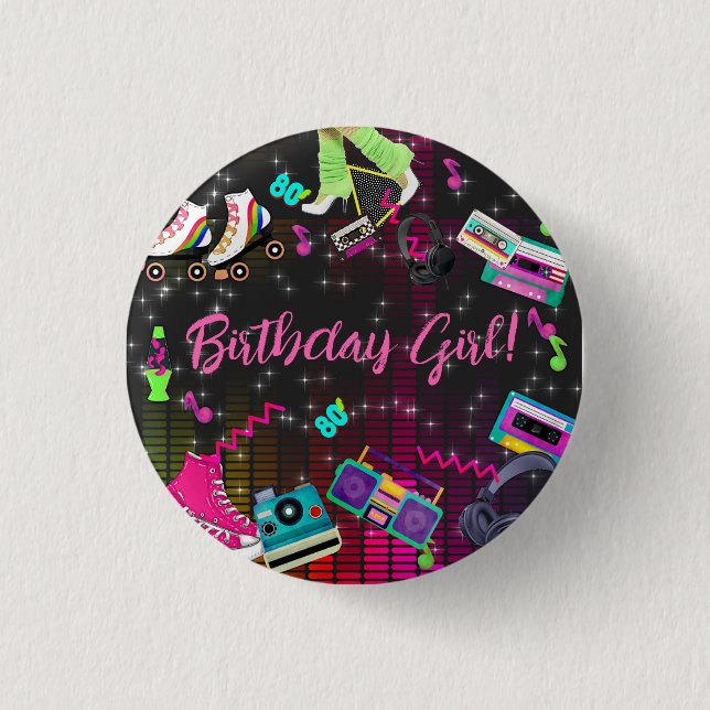 Retro 80's, Retro, Any Age Button (Front)