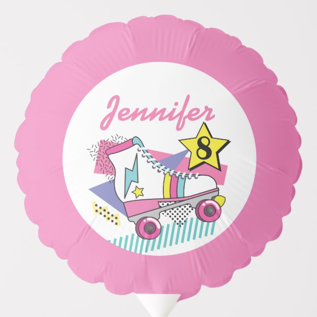 Retro 80's Roller Skate Party Birthday Balloon (Front)