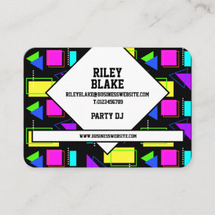 RETRO 80S SHAPE PATTERN BUSINESS COMPANY LOGO BUSINESS CARD