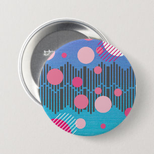 Retro 80s shapes illustration 3 ring binder button
