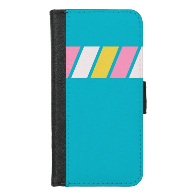 Retro 80s Stripes iPhone Wallet Case (Front)