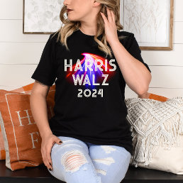 Retro 80s Stye Harris Walz 2024 Red White Blue T-Shirt