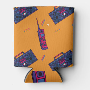 Retro 80s style background, colorful. can cooler