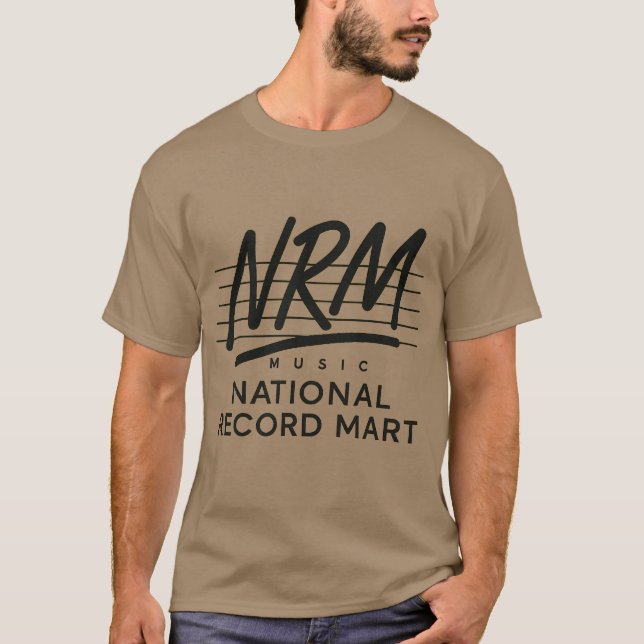 Retro 80s-style music NRM NATIONAL RECORD MART T-Shirt (Front)