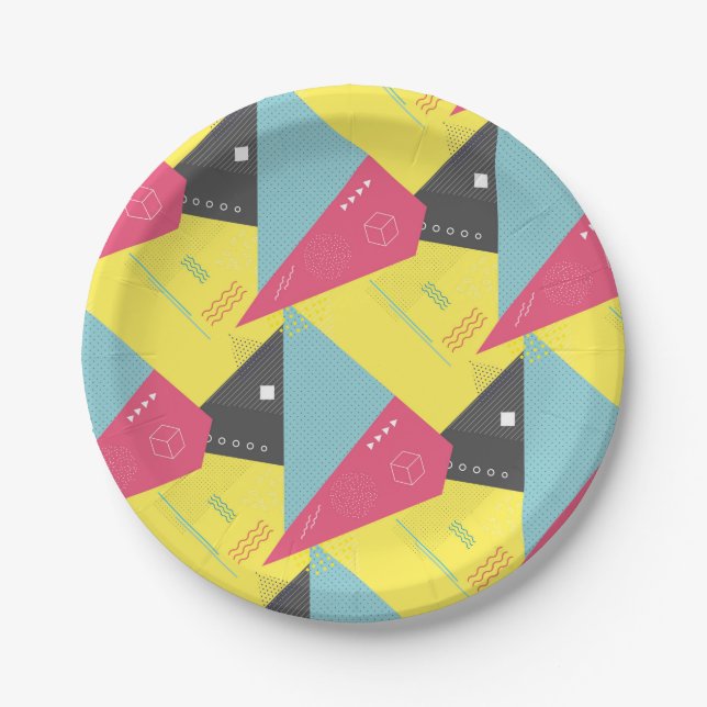 Retro 80's Style Paper Plates (Front)