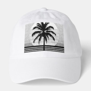 Retro 80s Sunset Palm Tree Synthwave Art Hat