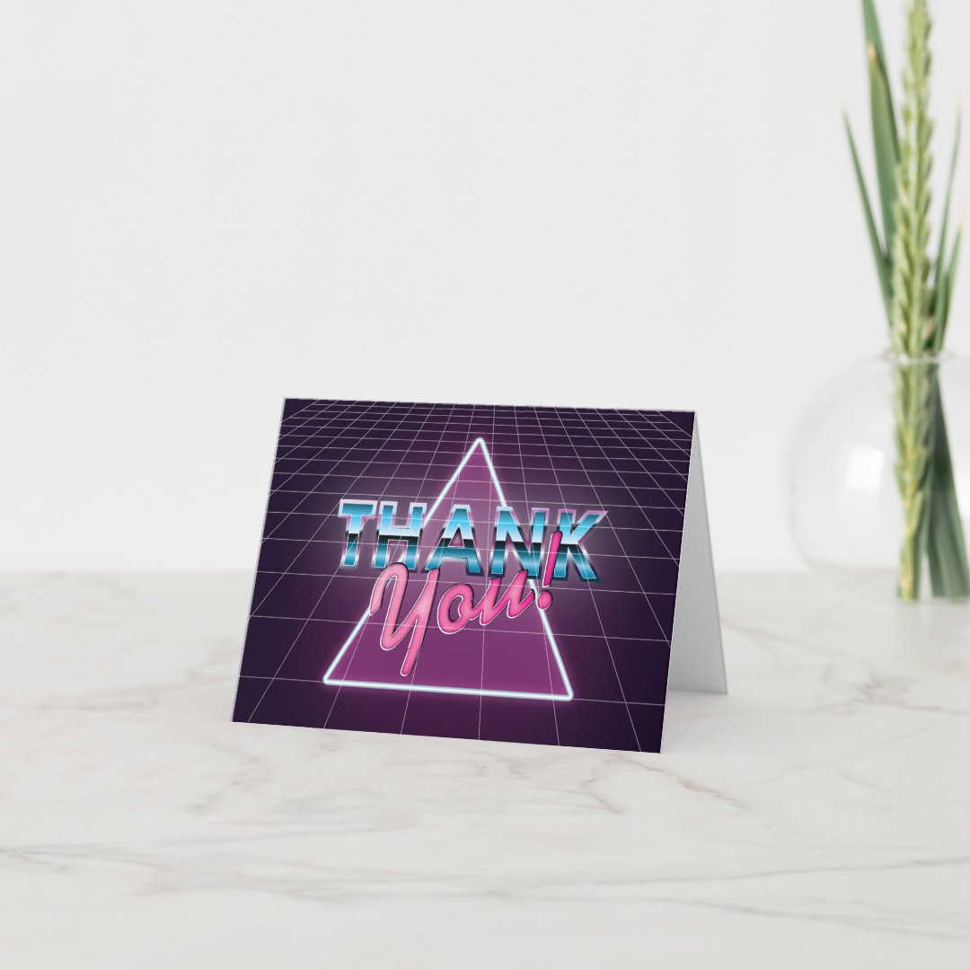 Retro 80's Thank You Card | Zazzle