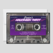 Retro 80s Themed Cassette Mixtape Halloween Party Invitation