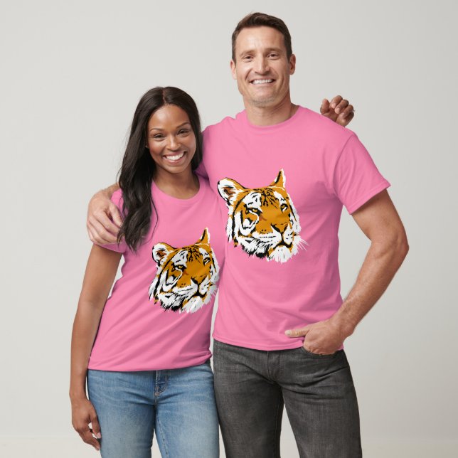 Retro 80's Tiger Illustration Burnout T-Shirt (Unisex)