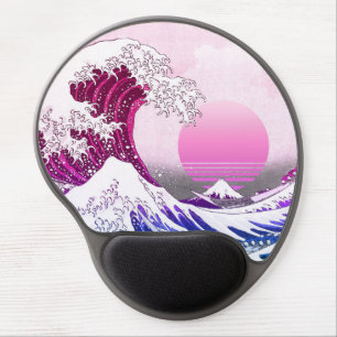 Retro 80s Vaporwave Great Wave Mouse Pad
