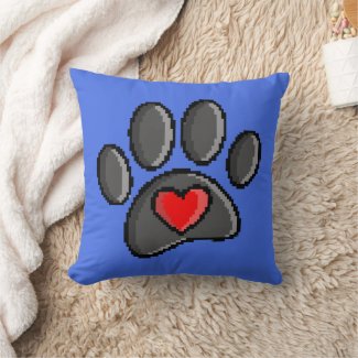 Retro 80s Video Game 8 Bit Pixel Art Dog Paw Print