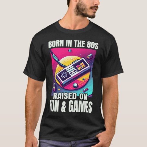 Retro 80s Video Game Controller Art Gaming Gamer T_Shirt