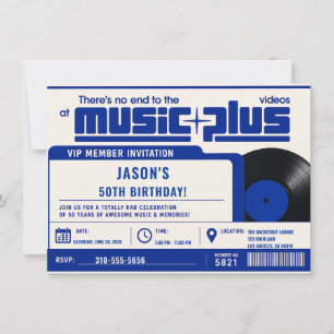 Retro 80s Video Store Member 50th Birthday Invitation