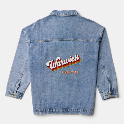 Retro 80s Warwick New York Ny  Denim Jacket