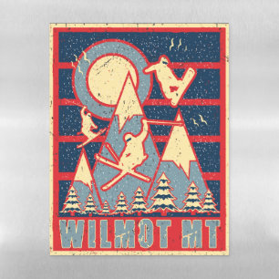 Retro 80s Wilmot Mountain Ski  Magnetic Dry Erase Sheet