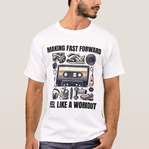 Retro 80s Workout Cassette Tape Funny T_Shirt