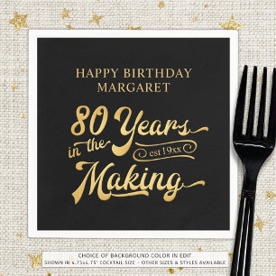 Retro 80th Birthday 80 Years in the Making Custom Napkins
